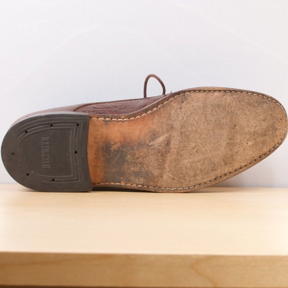 [SOLD] VTG Dack's Shoe Men's 10F Kudu Brown Derby 🇨🇦 Round Toe EUC - Picture 7 of 8